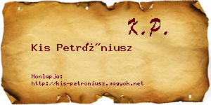 Kis Petróniusz névjegykártya